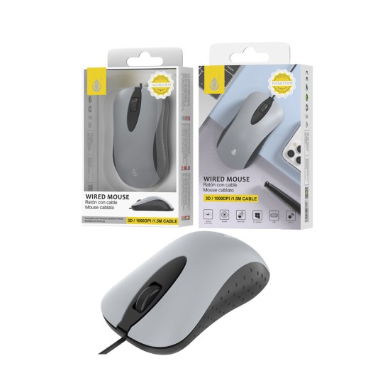 RATO COM FIO NECKE ONEPLUS NG6039 GR 3 BOTÕES ÓPTICO USB 1,5 M CINZA RATO COM FIO NECKE ONEPLUS NG6039 GR 3 BOTÕES ÓPTICO USB 1,5 M CINZA